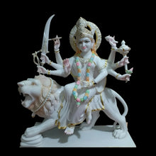 Handcrafted Durga Maa Marble Idol for Home Temple made from Makrana Marble