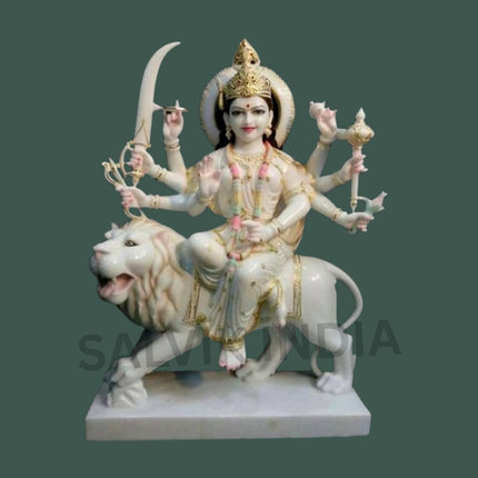 Durga Maa Marble Idol for Home and Temple 
