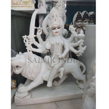 Marble Durga Devi Statue – Handcrafted Traditional Goddess Sculpture