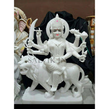 Sherawali Marble Statue – Handcrafted Goddess Durga with Lion