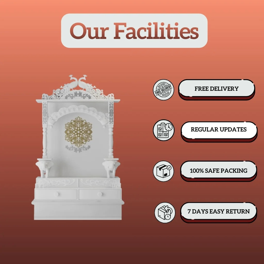 Marble Mandir for Pooja Room – Elegant Handcrafted Marble Temple Design