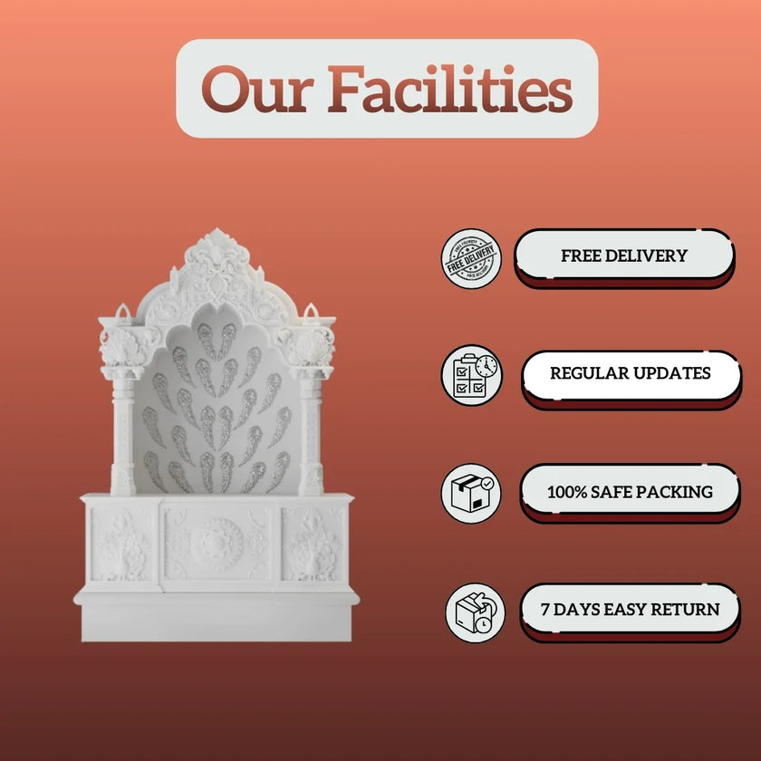 Marble Mandir for Home – Elegant Handcrafted Makrana Marble Temple