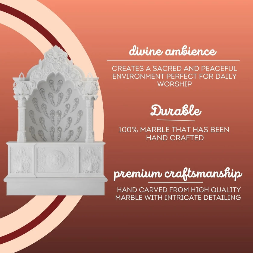 Marble Mandir for Home – Elegant Handcrafted Makrana Marble Temple