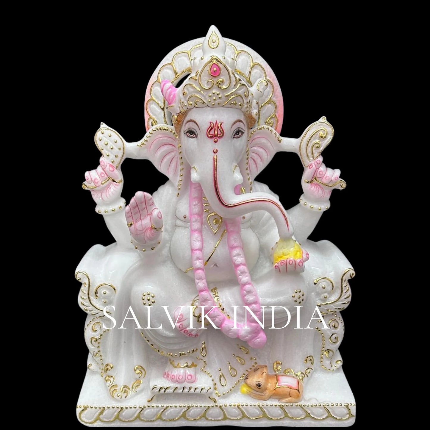 Gajanan marble murti - White Marble Statue for Home Temple 