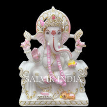 Gajanan marble murti - White Marble Statue for Home Temple 