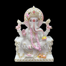Gajanan marble murti - White Marble Statue for Home Temple 