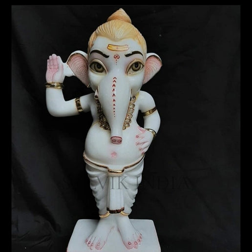 Handmade Marble Ganesha Idol – Religious Décor