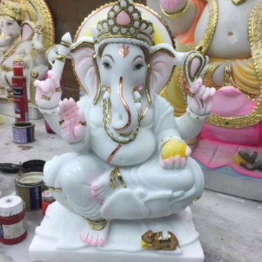 The Prosperity Keeper – Premium Marble Ganesha