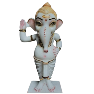 Handmade Marble Ganesha Idol – Religious Décor