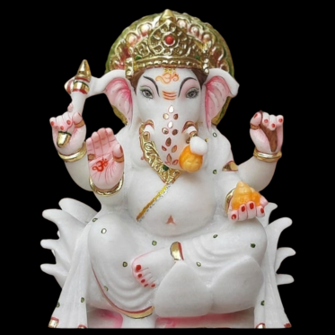 Vighnaharta Ganesha Marble Statue