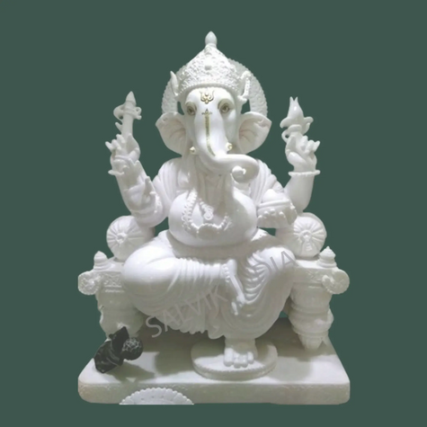  Ganpati White Marble Idol