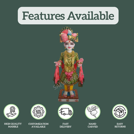 Ghanshyam maharaj marble statue 18 inch - 60 inch 1