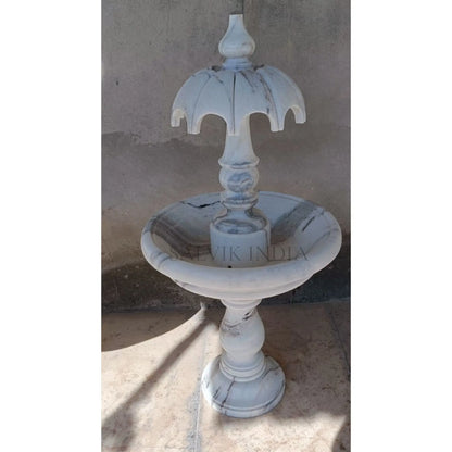 Hand Carved Marble Lotus Fountain 4ft 
