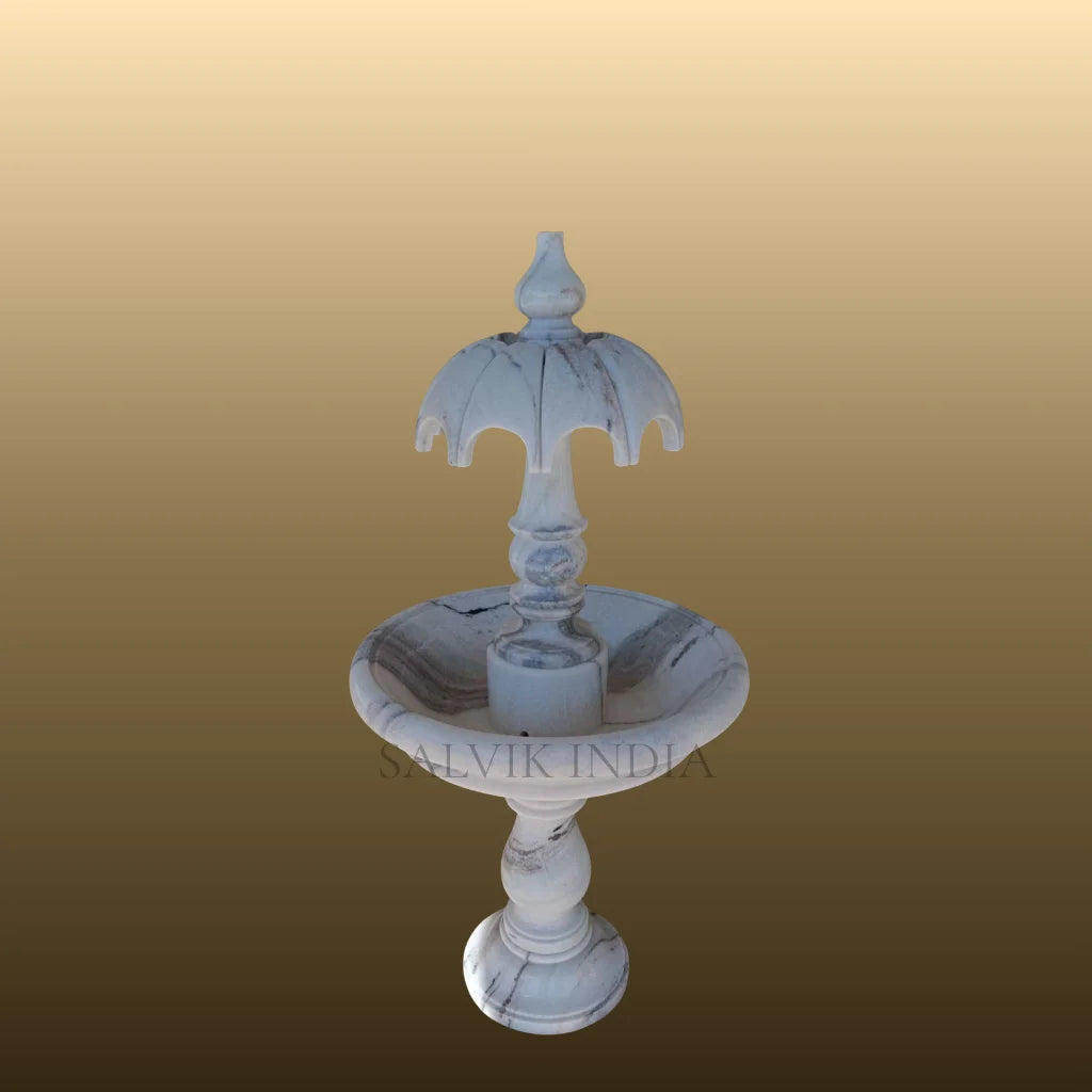 Hand Carved Marble Lotus Fountain 4ft 