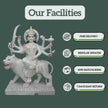 Handcrafted Marble Murti of Maa Durga marble statue with lion and trishul