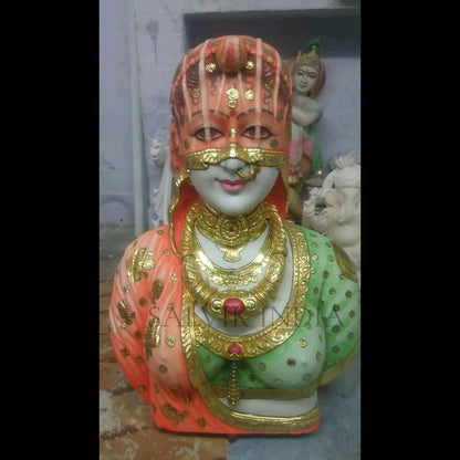 Handcrafted Marble Bani Thani Statue – Royal Rajasthani Masterpiece
