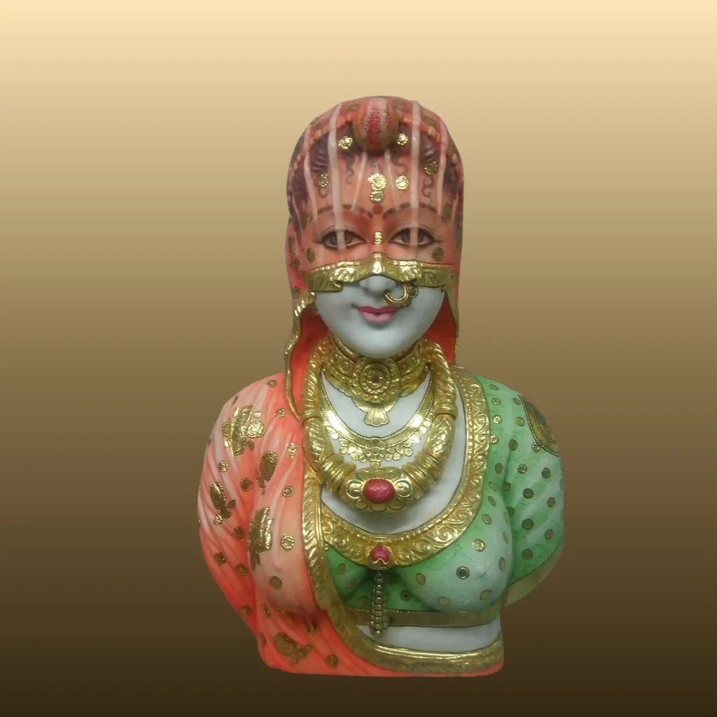 Handcrafted Marble Bani Thani Statue – Royal Rajasthani Masterpiece