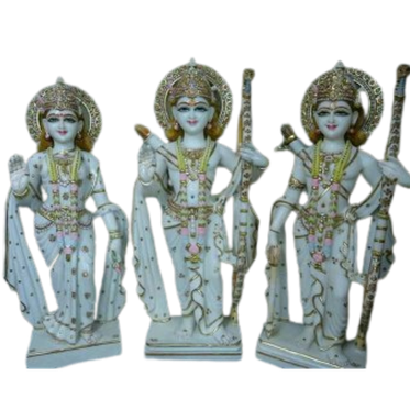 Handcrafted Ram Darbar Marble Statue with Fine Hand Carving