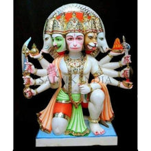 Marble Panchmukhi Hanuman Statue – Handcrafted Five-Faced Bajrangbali Idol