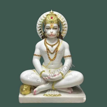 Veer Hanuman Ji Marble Murti in Makrana Marble