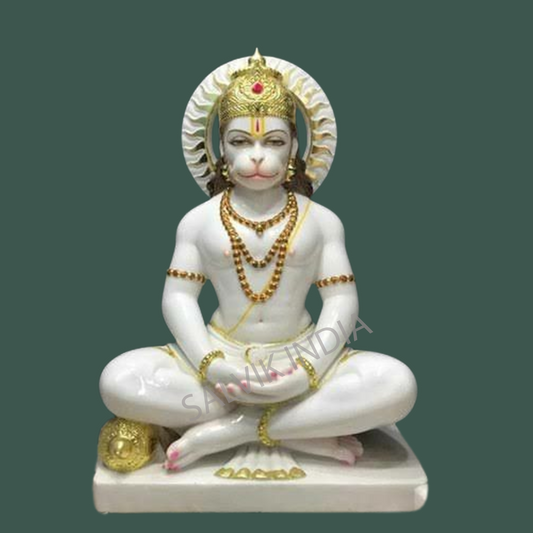 Veer Hanuman Ji Marble Murti in Makrana Marble