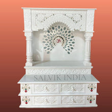 Heritage Style Marble Pooja Mandir with Pillars