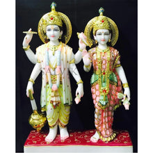 Lakshmi Narayan Marble Statue – Handcrafted Vishnu Lakshmi Idol for Home