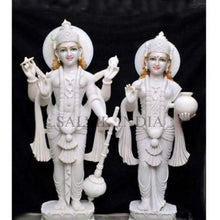 Marble Laxmi Narayan Murti – Traditional Vishnu Lakshmi Idol for Home