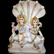 Marble Laxmi Narayan Moorti – Handcrafted Vishnu Lakshmi Statue