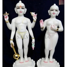 Vishnu Lakshmi Marble Statue – Handcrafted Laxmi Narayan Murti for Temple
