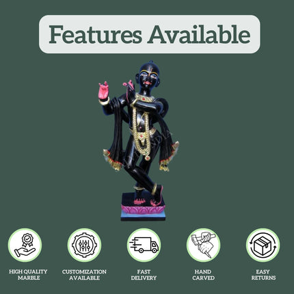 Iskcon black marble krishna statue (12 - 30 Inch) 1