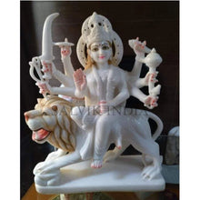 Large 5 Feet Maa Durga Marble Murti for Temple