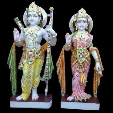 Luxury Ram Sita Marble Sculpture handcrafted in Makrana marble