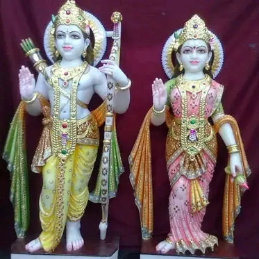 Luxury Ram Sita Marble Sculpture handcrafted in Makrana marble