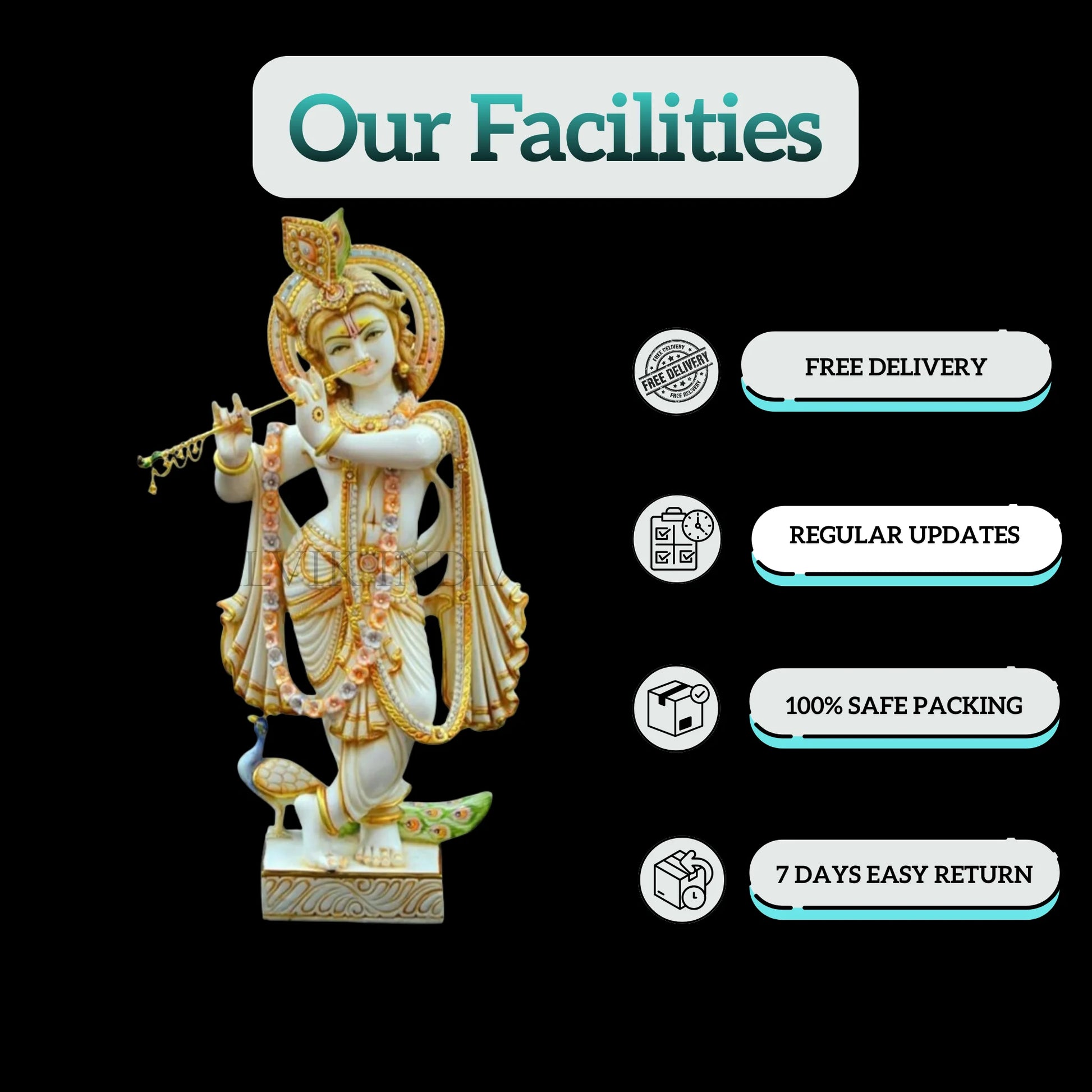 Marble Krishna statue big size