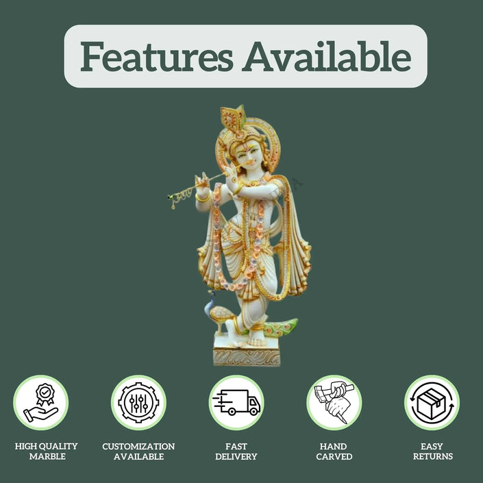 Marble Krishna Statue (12-36 inch) 1