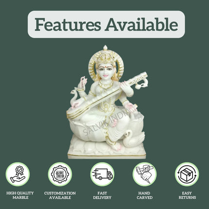 Marble Maa Saraswati Murti 1
