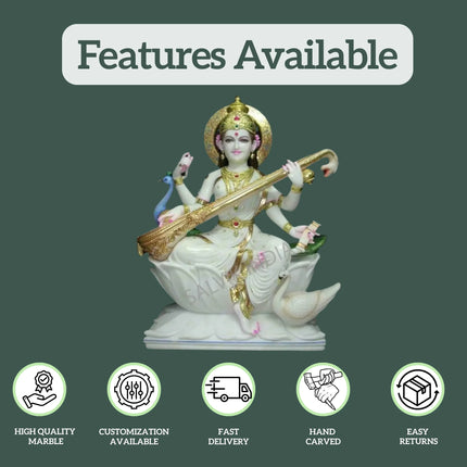 Marble Saraswati Statue 1