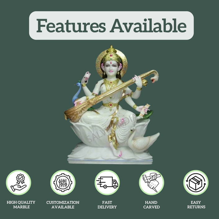 Marble Saraswati Statue 1