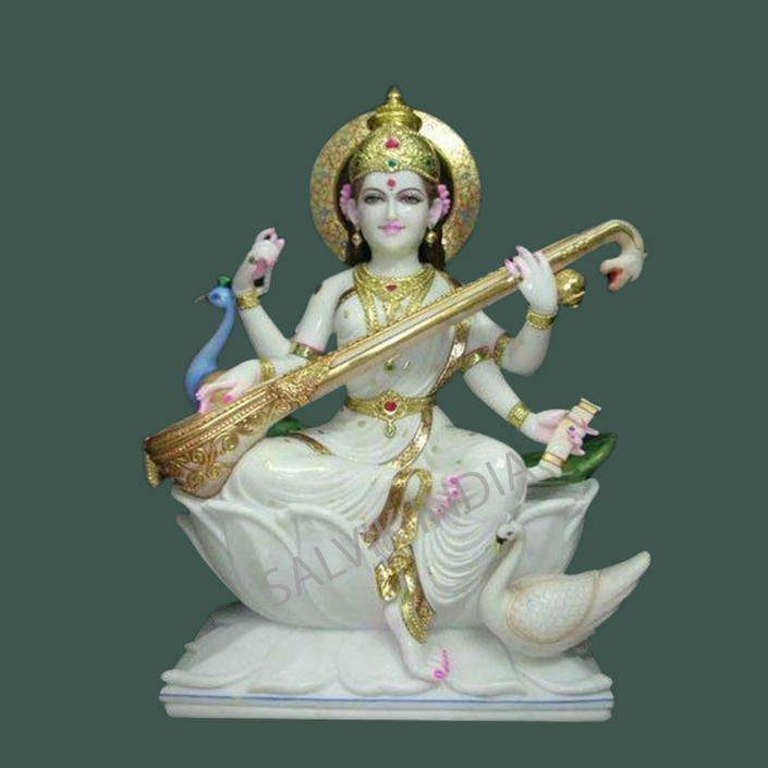 Marble saraswati statue