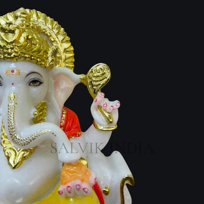 Shree Ganesh murti placed in home temple setup small size