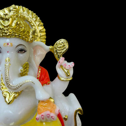 Shree Ganesh murti placed in home temple setup small size