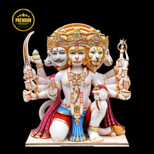  Panchmukhi Hanuman Marble Murti made in Makrana marble – five-faced Hanuman idol handcrafted for home temples