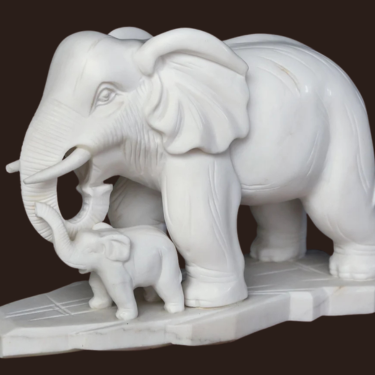 Premium Marble Elephant Sculpture for Home Decoration