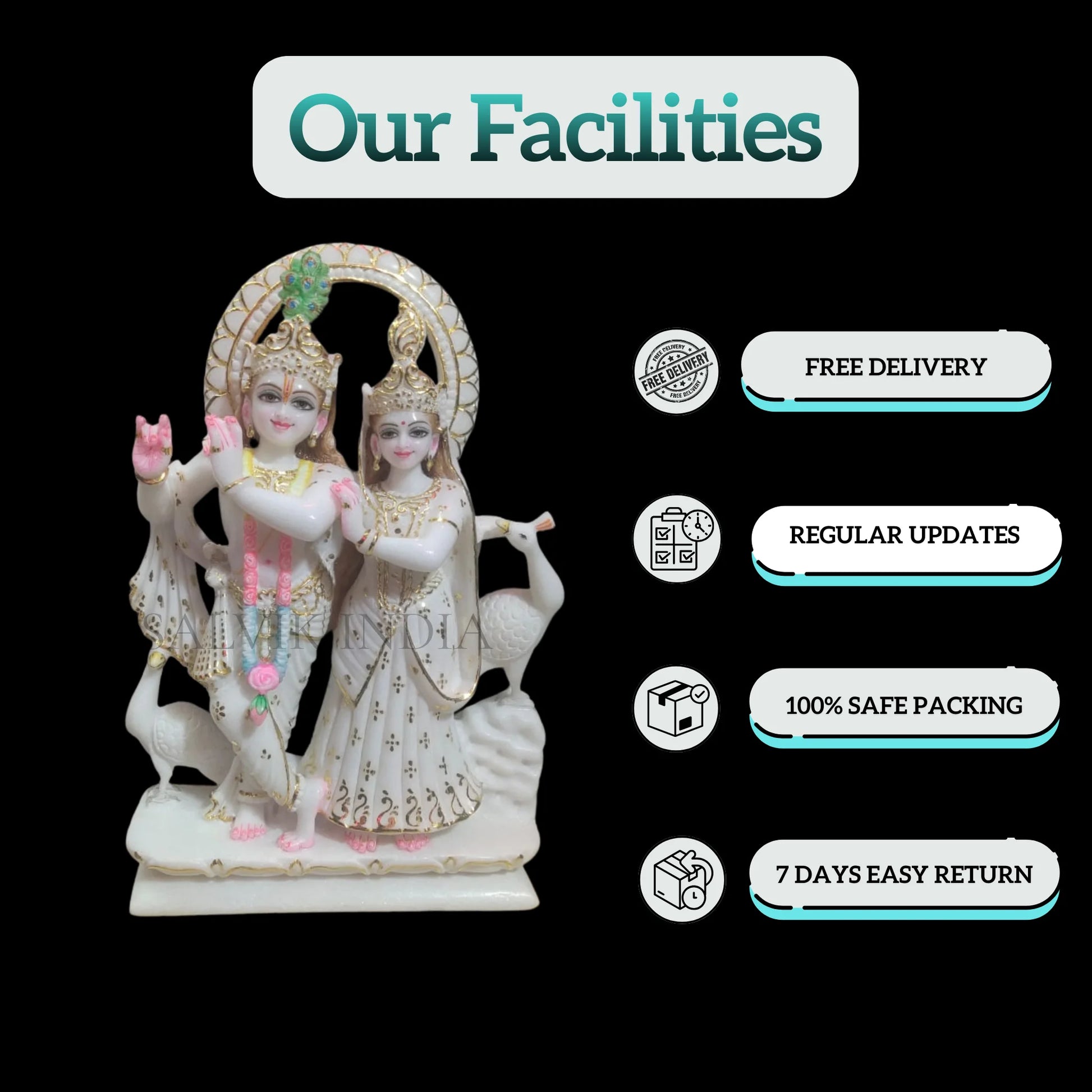 Radha Krishna Marble Statue by Salvik India