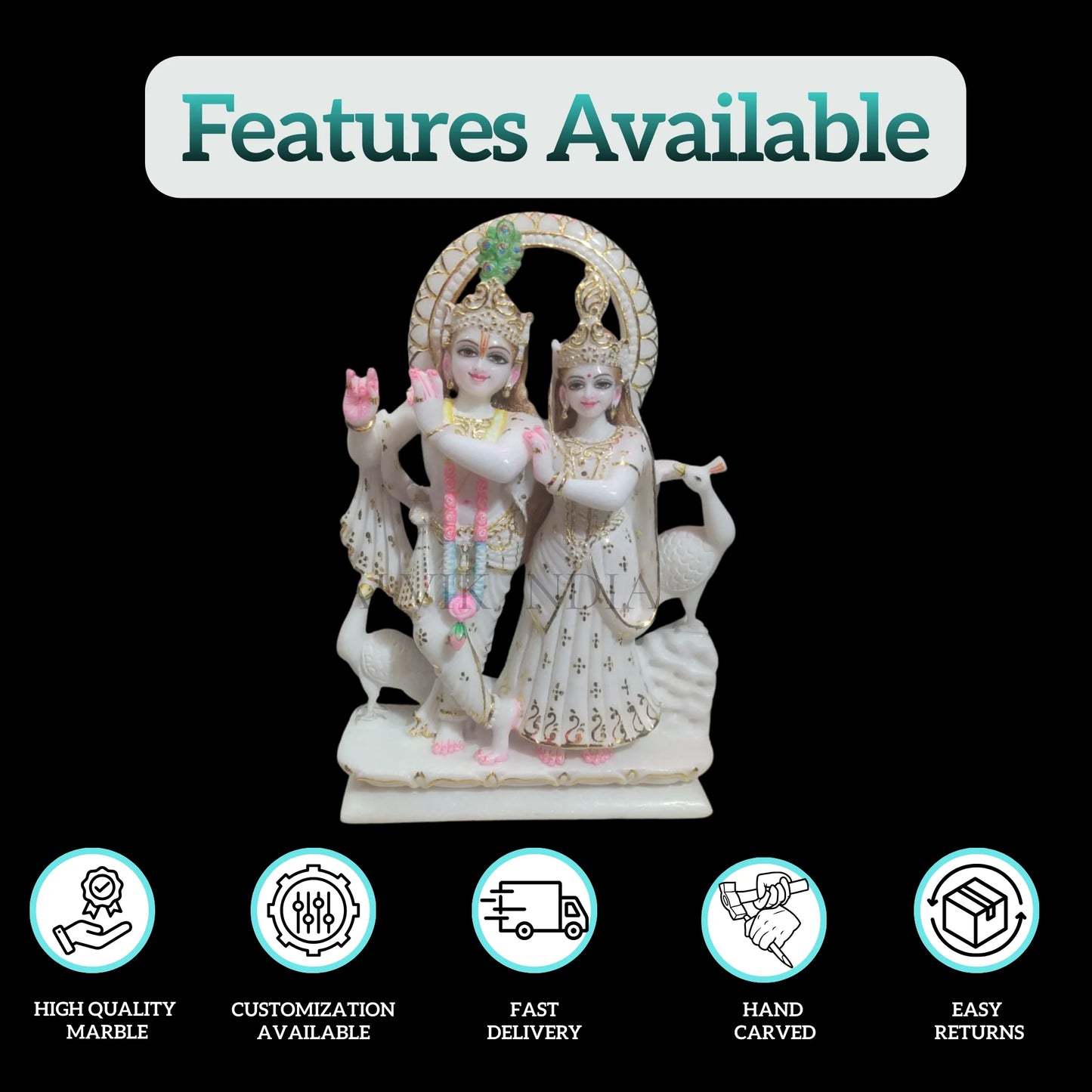 Radha Krishna Marble Statue - Premium Quality Marble
