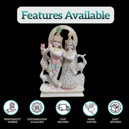 Radha Krishna Marble Statue - Premium Quality Marble