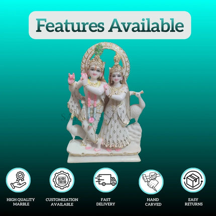 Radha Krishna Marble Statue - Premium Quality Marble
