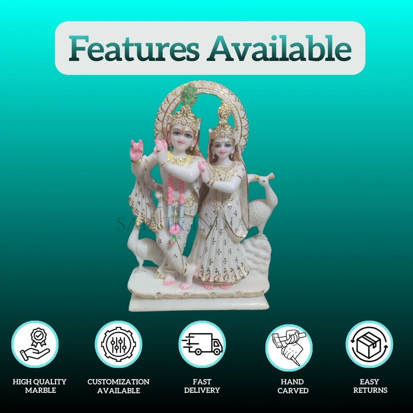 Radha Krishna Marble Statue - Premium Quality Marble