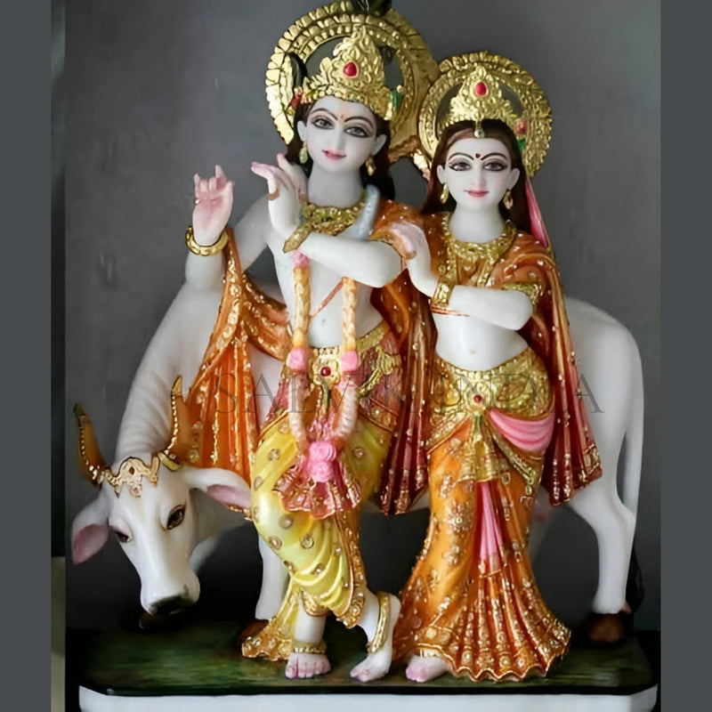 Radha krishna jugal marble murti Handcrafted White Marble Idol